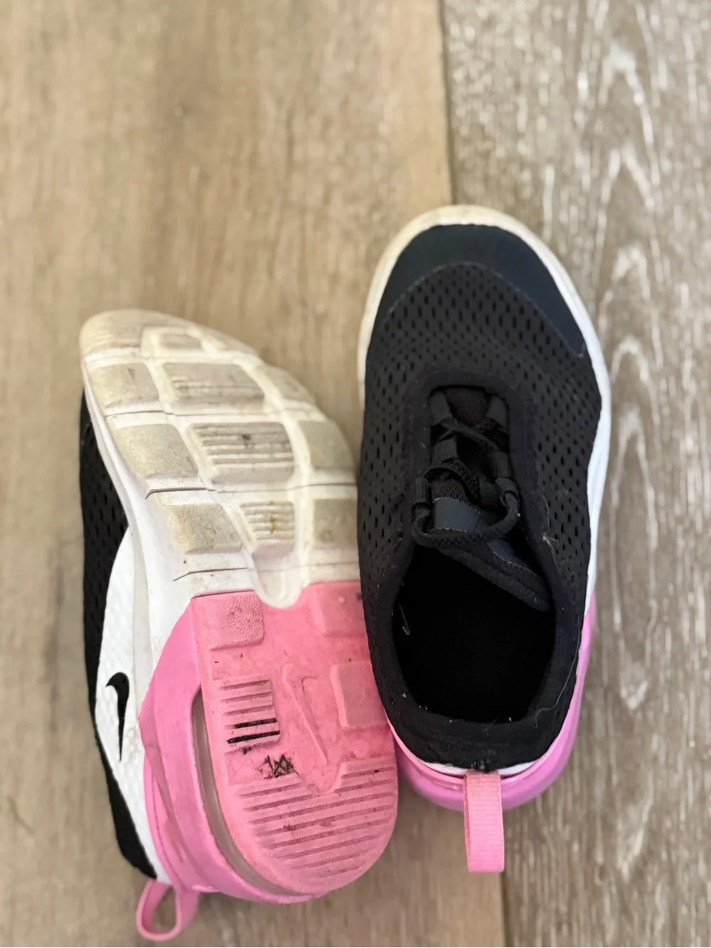 Nike Kids Black, White & Pink Slip-On Sneakers